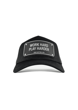 Work hard play harder Jockey καπέλο με rubber patch - John Hatter & Co