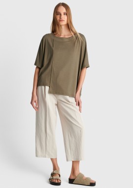 Ασύμμετρη μπλούζα με κοντό μανίκι - 5206179083331