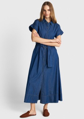 Φόρεμα τζιν με ζώνη - 5206179087445