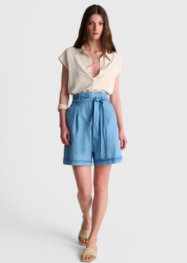 Βερμούδα τύπου denim με ζώνη - 5206179114356