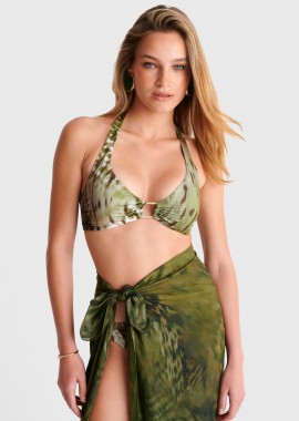 Μαγιό bikini εμπριμέ με χρυσό κρίκο - 5206179133166