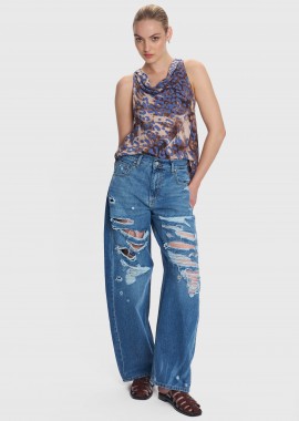 Παντελόνι τζιν loose με σκισίματα - 5206634911124