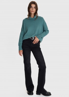 - Μπλούζα πλεκτή oversized με ζιβάγκο - 5206634996169