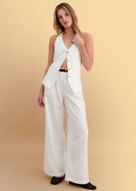 - Παντελόνι wide leg με ζώνη - 5206179078368