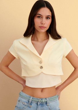 Μπολερό κοντομάνικο με κουμπιά - 5206179132657