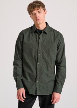 Yarn dyed πουκάμισο με micro-checked pattern