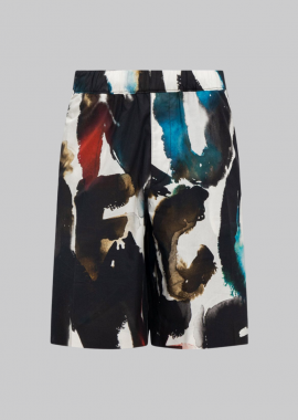 ALEXANDER MCQUEEN Ανδρικό Πολύχρωμο Watercolor Print Shorts