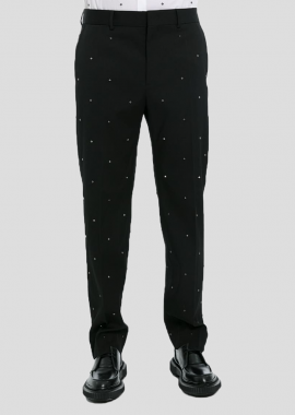 VALENTINO GARAVANI Ανδρικό Μαύρο Stud Black Trousers