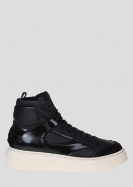 SALVATORE FERRAGAMO Ανδρικό Μαύρο Cassio High Sneakers In Black