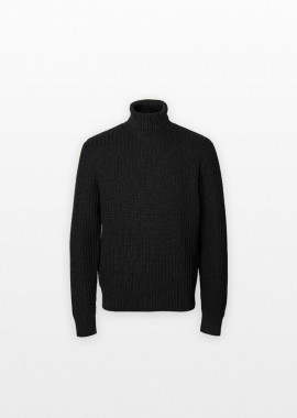 SELECTED HOMME Ανδρικό Μαύρο Knit Structure Roll Neck Blouse