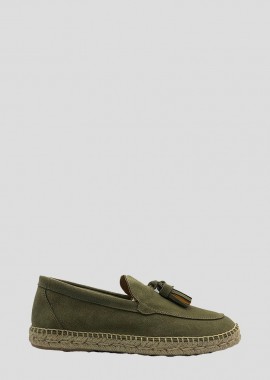 ABARCA - ABARCA Ανδρικό Χακί Split Leather Tassel Loafers/Khaki