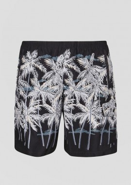 PALM ANGELS Ανδρικό Μαύρο All Over Palms Swimshorts