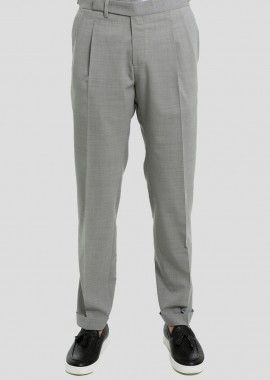 BRIGLIA - BRIGLIA Ανδρικό Γκρι Ice Grey Fitted Trousers
