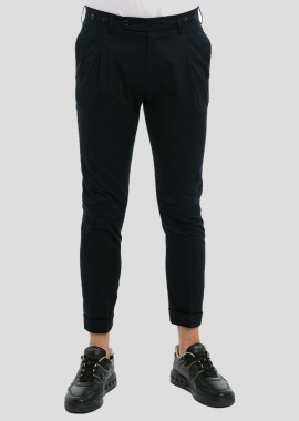 BERWICH - BERWICH Ανδρικό Μαύρο Morello Black Trousers