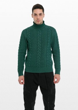 +39MASQ Ανδρικό Γκρι Mountain Green Turtle Neck Sweater
