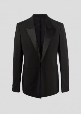 GIVENCHY - GIVENCHY Ανδρικό Μαύρο Jacket in Wool and Mohair With Satin Collar