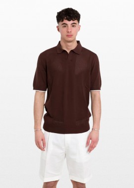 +39MASQ - +39MASQ Ανδρικό Καφέ Easy Spring Polo Tee