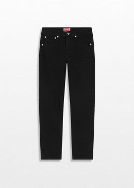 KENZO - KENZO Ανδρικό Μαύρο Logo Patch Straight Black Jeans