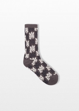 AMIRI - AMIRI Ανδρικό Μαύρο All-Over Print Logo Socks