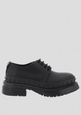 VALENTINO GARAVANI - VALENTINO GARAVANI Ανδρικό Μαύρο Rockstud Black Loafers