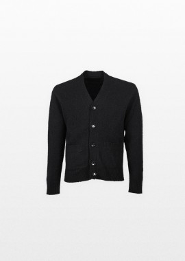 +39MASQ Ανδρικό Μαύρο Wool Cardigan With Buttons