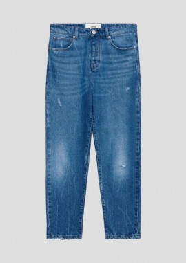 AMI PARIS - AMI PARIS Ανδρικό Μπλε Used Indigo Denim Jeans Blue