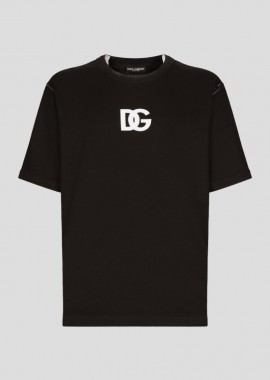 DOLCE&GABBANA Ανδρικό Μαύρο DG Logo Print Black T-Shirt