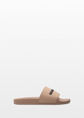 BALENCIAGA - BALENCIAGA Ανδρικό Μπεζ Pool Slide Sandal in Beige