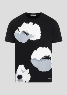VALENTINO GARAVANI - VALENTINO GARAVANI Ανδρικό Μαύρο Black Cotton T-Shirt