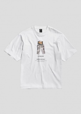G-STAR Ανδρικό Λευκό Archive Print Boxy T-Shirt