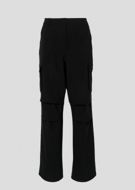 COPERNI - COPERNI Ανδρικό Μαύρο Logo-Patch Wide-Leg Trousers