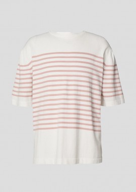LARDINI Ανδρικό Πολύχρωμο Stripped T-Shirt In Pink
