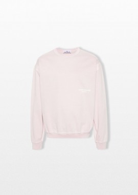 STONE ISLAND Ανδρικό Ροζ Logo-Print Cotton Sweatshirt In Pink