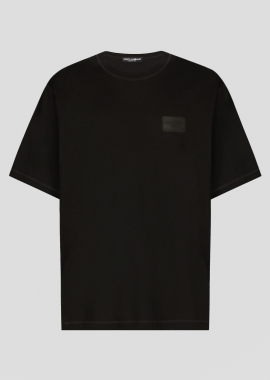 DOLCE&GABBANA - DOLCE&GABBANA Ανδρικό Μαύρο Logo T-Shirt In Black