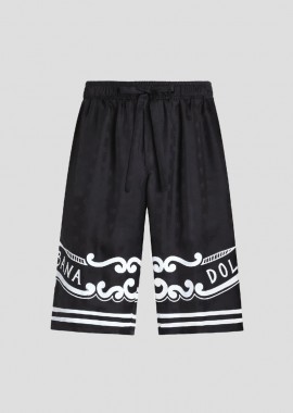 DOLCE&GABBANA - DOLCE&GABBANA Ανδρικό Μαύρο Silk Twill Shorts