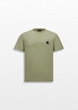 MONCLER Ανδρικό Πράσινο Faded Logo Motif Cotton T-shirt