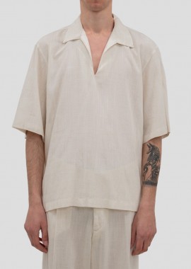 I'M BRIAN Ανδρικό Μπεζ Men's Short Sleeve Shirt