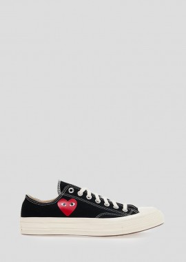 COMME DES GARÇONS PLAY Ανδρικό Μαύρο Black Low Top White Sole Sneakers