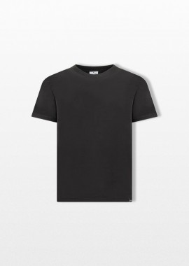 COURRÈGES - COURRÈGES Ανδρικό Μαύρο Logo-Embroidered Cotton T-shirt