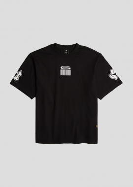 G-STAR Ανδρικό Μαύρο Barcode Boxy T-Shirt