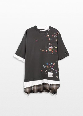 MAISON MIHARA YASUHIRO Ανδρικό Μαύρο Layered T-shirt