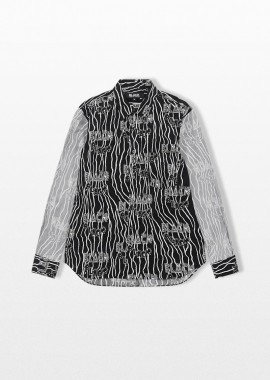 BLACK COMME DES GARÇONS - BLACK COMME DES GARÇONS Ανδρικό Μαύρο Reverse Panel Shirt