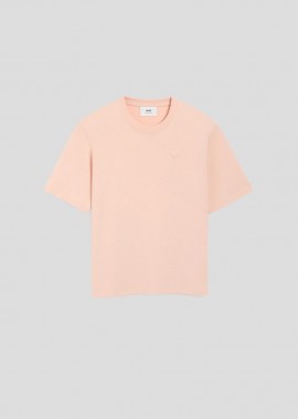 AMI PARIS Ανδρικό Ροζ Ami De Coeur Embossed T-Shirt