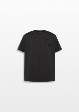 MONCLER Ανδρικό Μαύρο T-Shirt Logo Motif