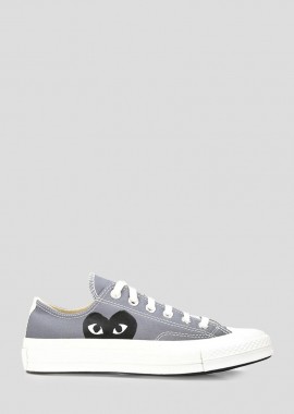 COMME DES GARÇONS PLAY - COMME DES GARÇONS PLAY Ανδρικό Γκρι Converse Chuck 70 Sneakers