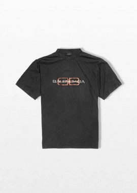 BALENCIAGA Ανδρικό Μαύρο BB Icon Stencil T-Shirt