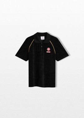 CASABLANCA Ανδρικό Μαύρο Rib Velour Raglan Polo