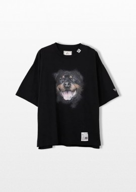 MAISON MIHARA YASUHIRO Ανδρικό Μαύρο Dog Printed T-Shirt