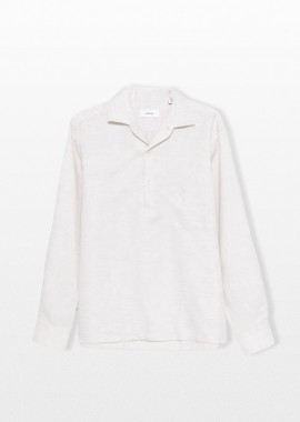 LARDINI - LARDINI Ανδρικό Λευκό Long-Sleeved Polo Shirt