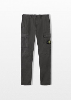 STONE ISLAND - STONE ISLAND Ανδρικό Γκρι Cargo Trousers with Zip Pockets